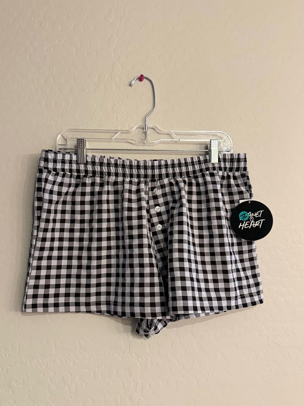 Planet Heart Black & White Gingham Shorts